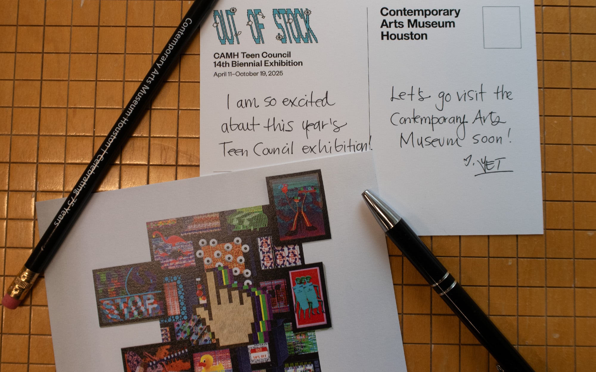 DropIN AroundHouston ArtCarParade WriteAPostcard OUTOFSTOCK 2000x1250 Postcard for the 14th Teen Council Biennial Exhibition OUT OF STOCK, 2025.
