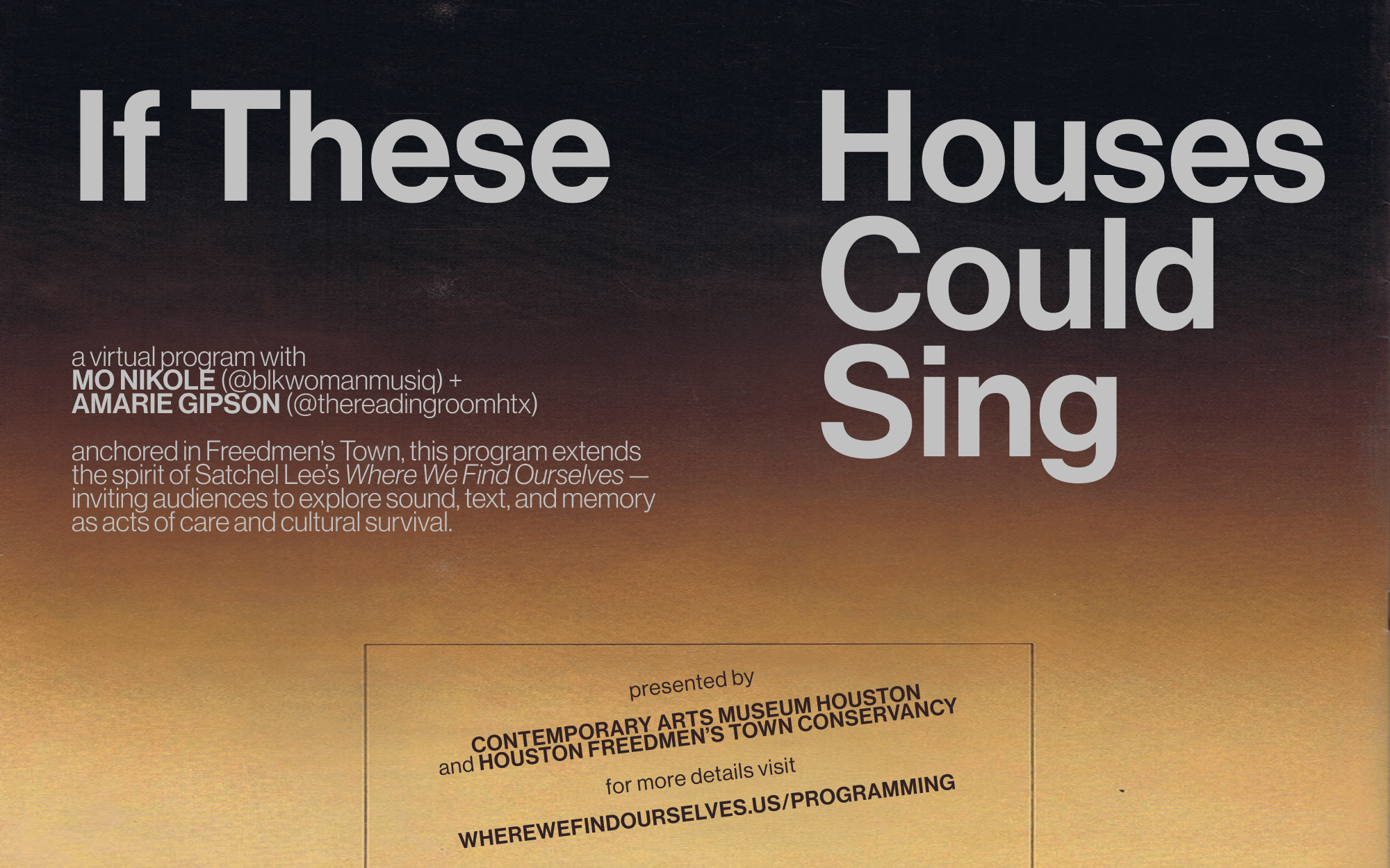 IfTheseHousesCouldSing Website